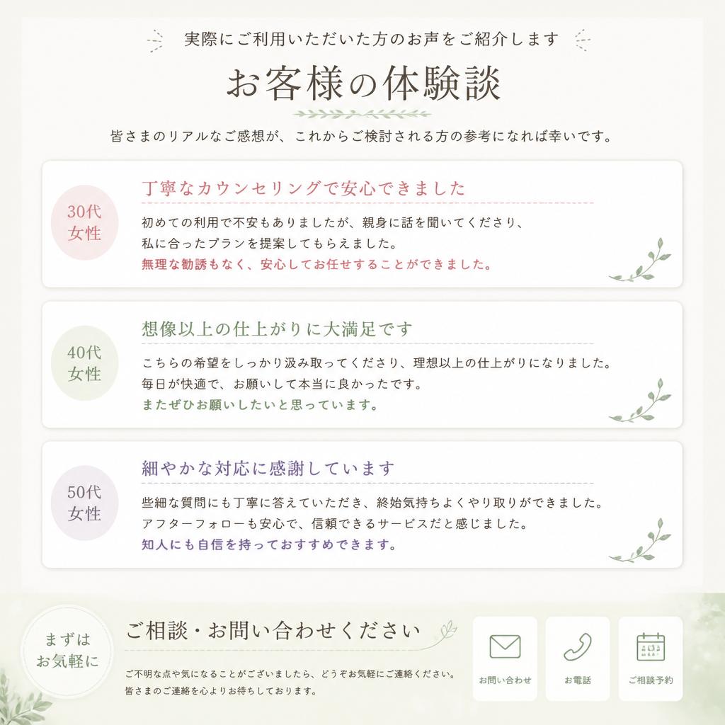 お客様の声とお問い合わせ