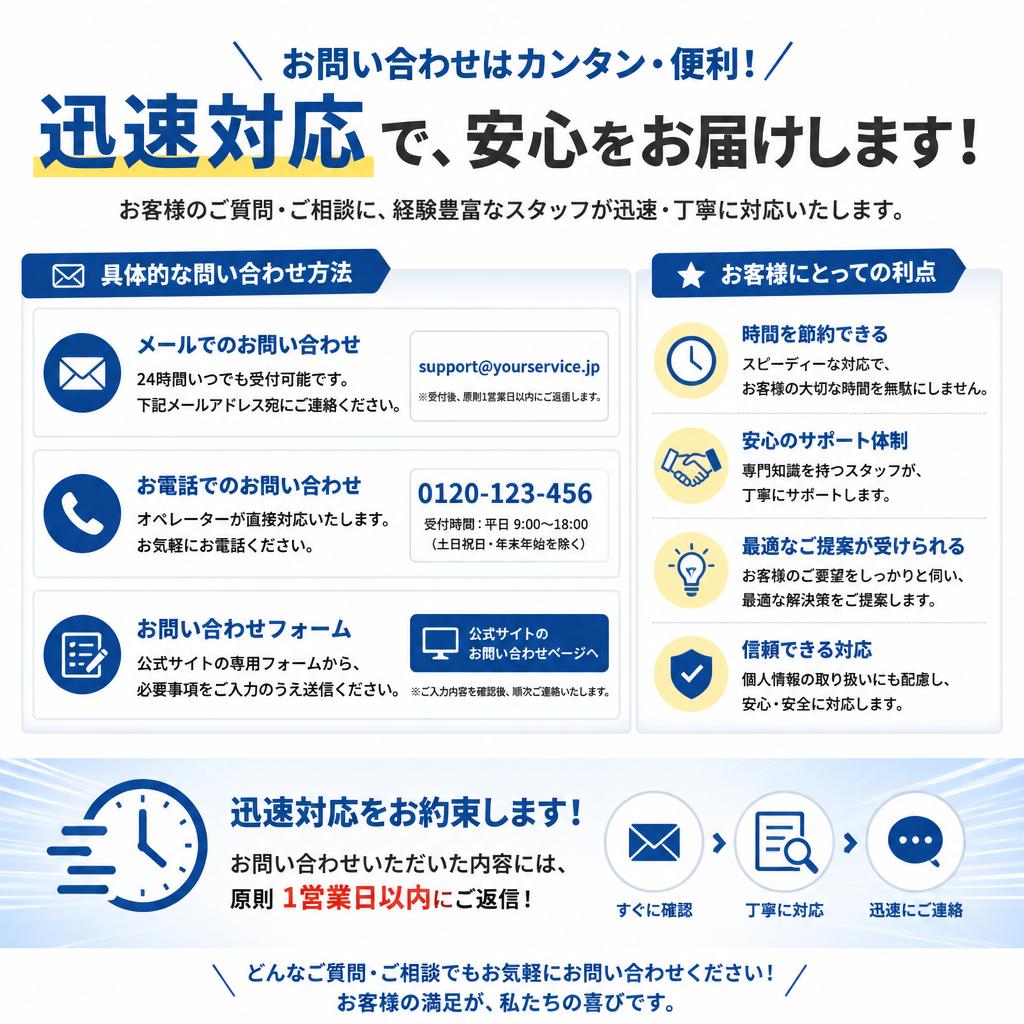 今すぐお問い合わせを！