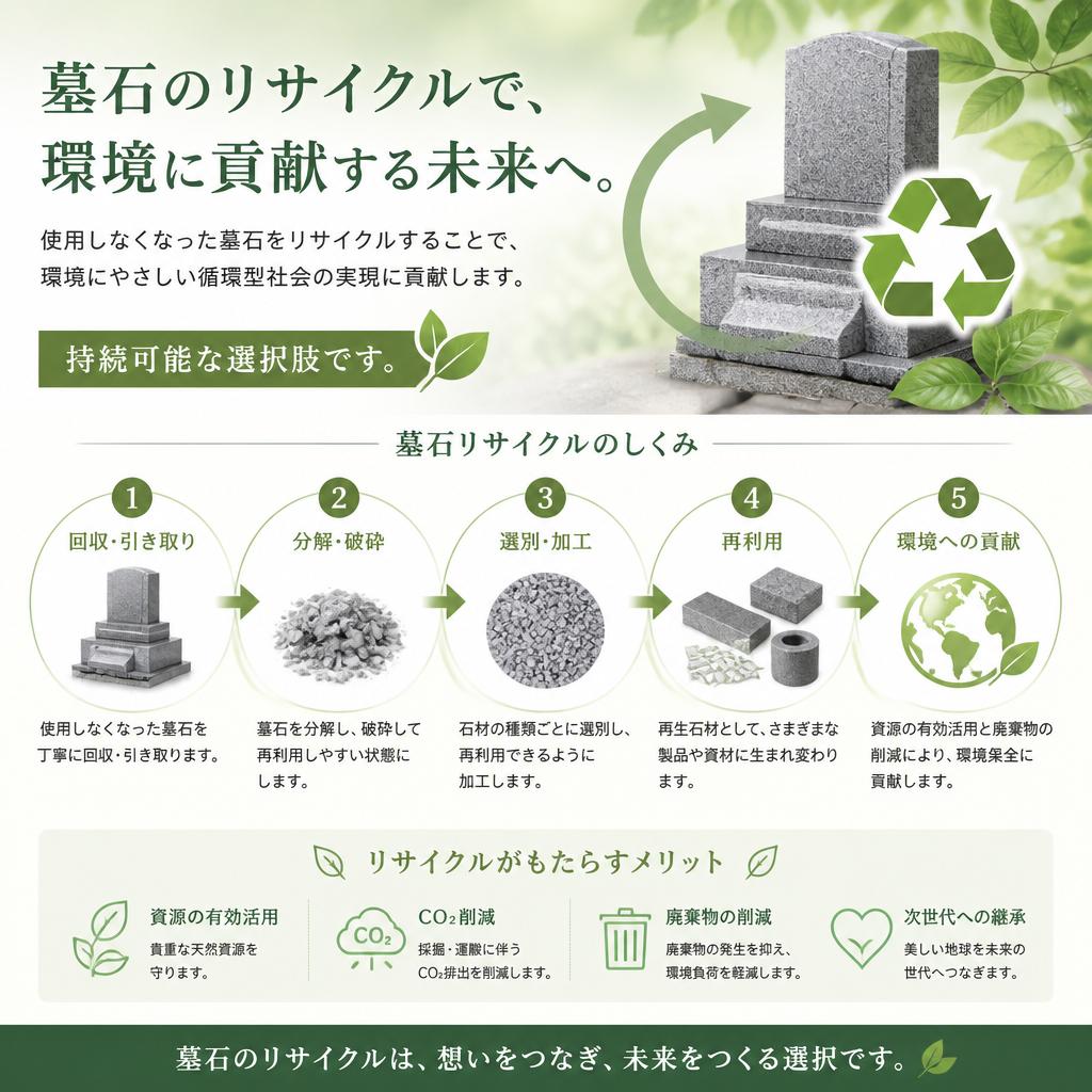 環境に優しい墓石リサイクル