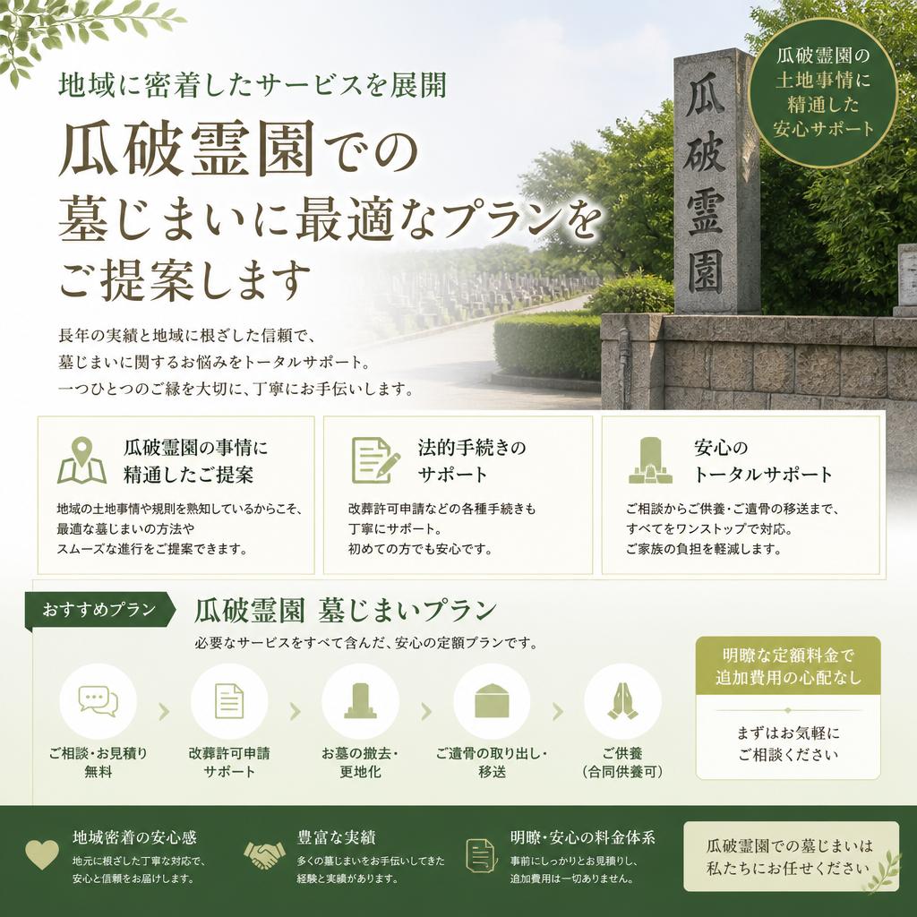 瓜破霊園に特化したサービス