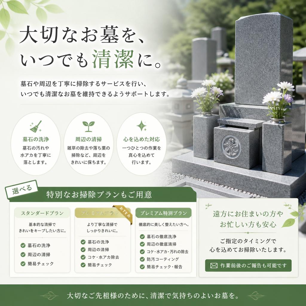 高品質な墓掃除サービス