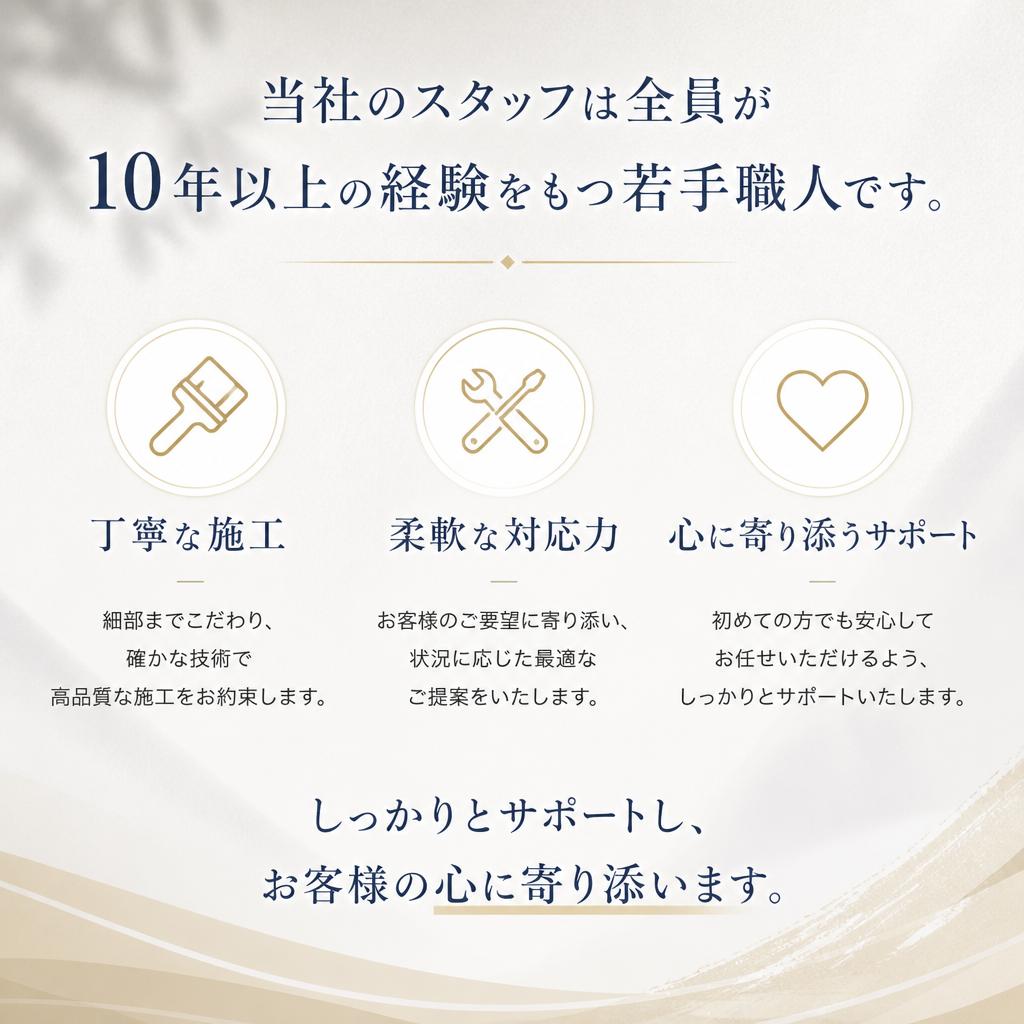 経験豊富な若手職人が対応