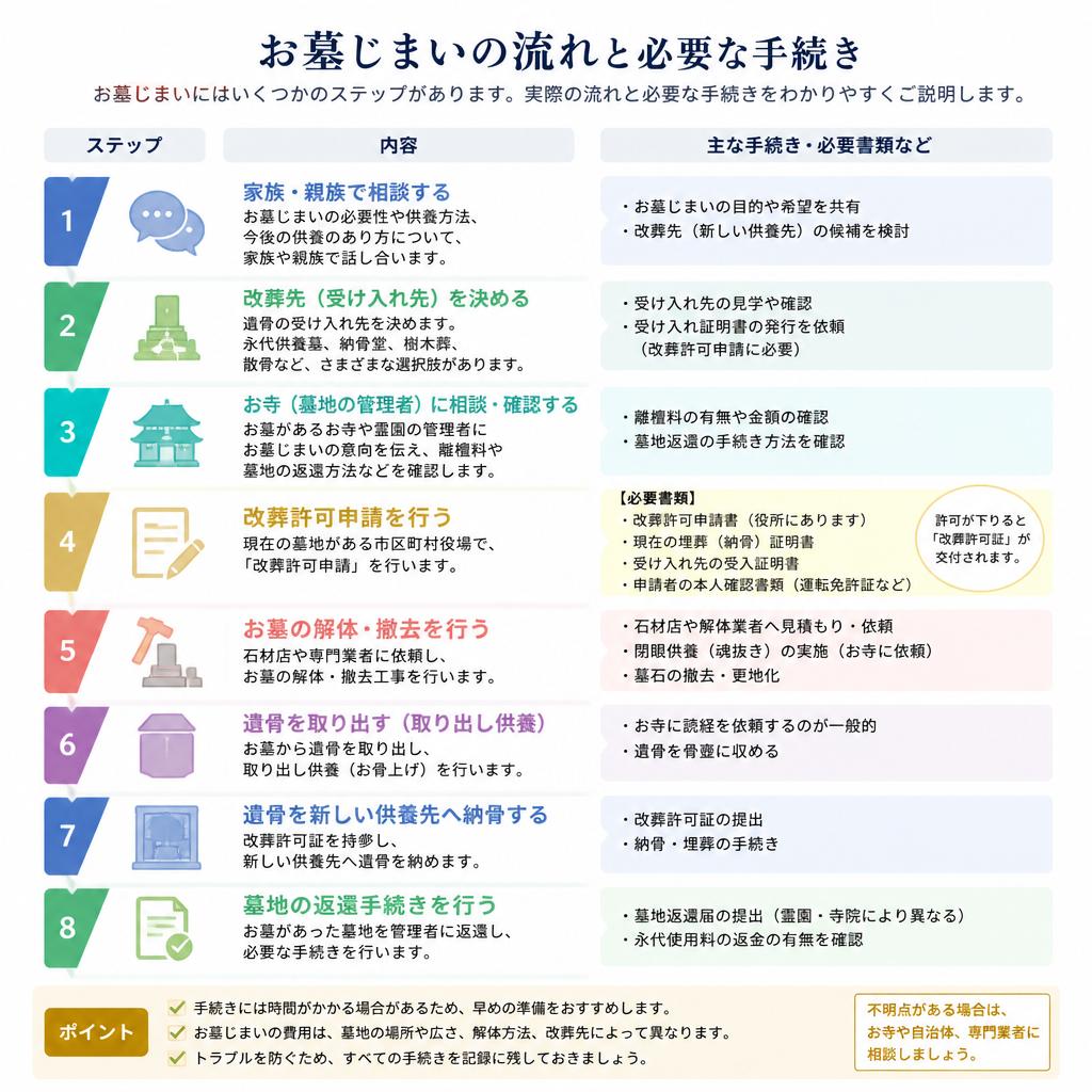鵯越墓園のお墓じまい方法