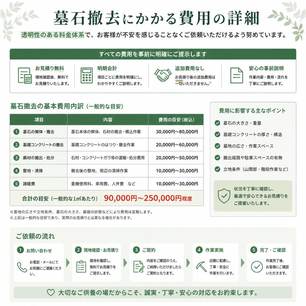 墓石撤去費用の透明性