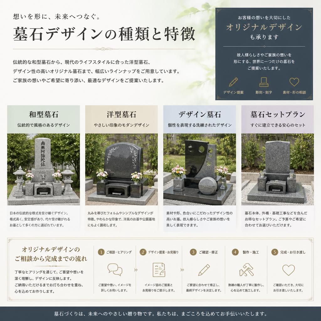 こだわりの墓石デザイン