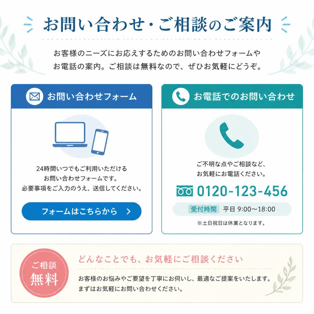 今すぐお問い合わせを！