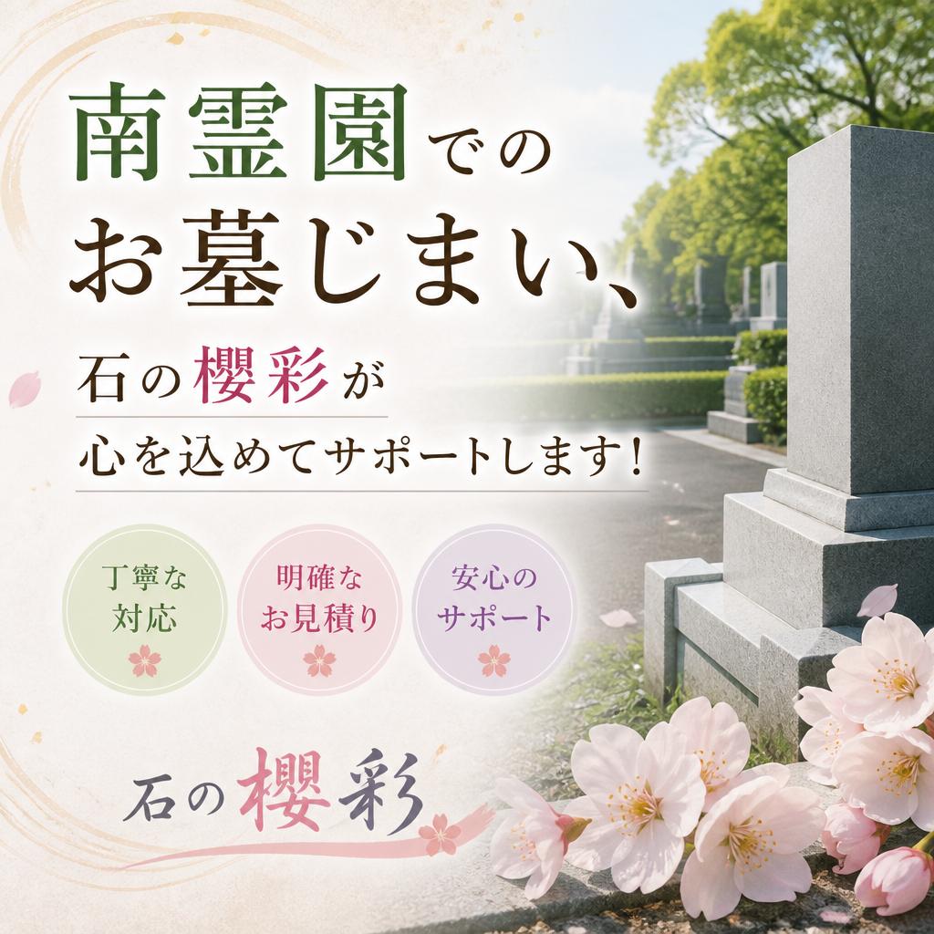 南霊園でのお墓じまい、石の櫻彩が心を込めてサポートします！
