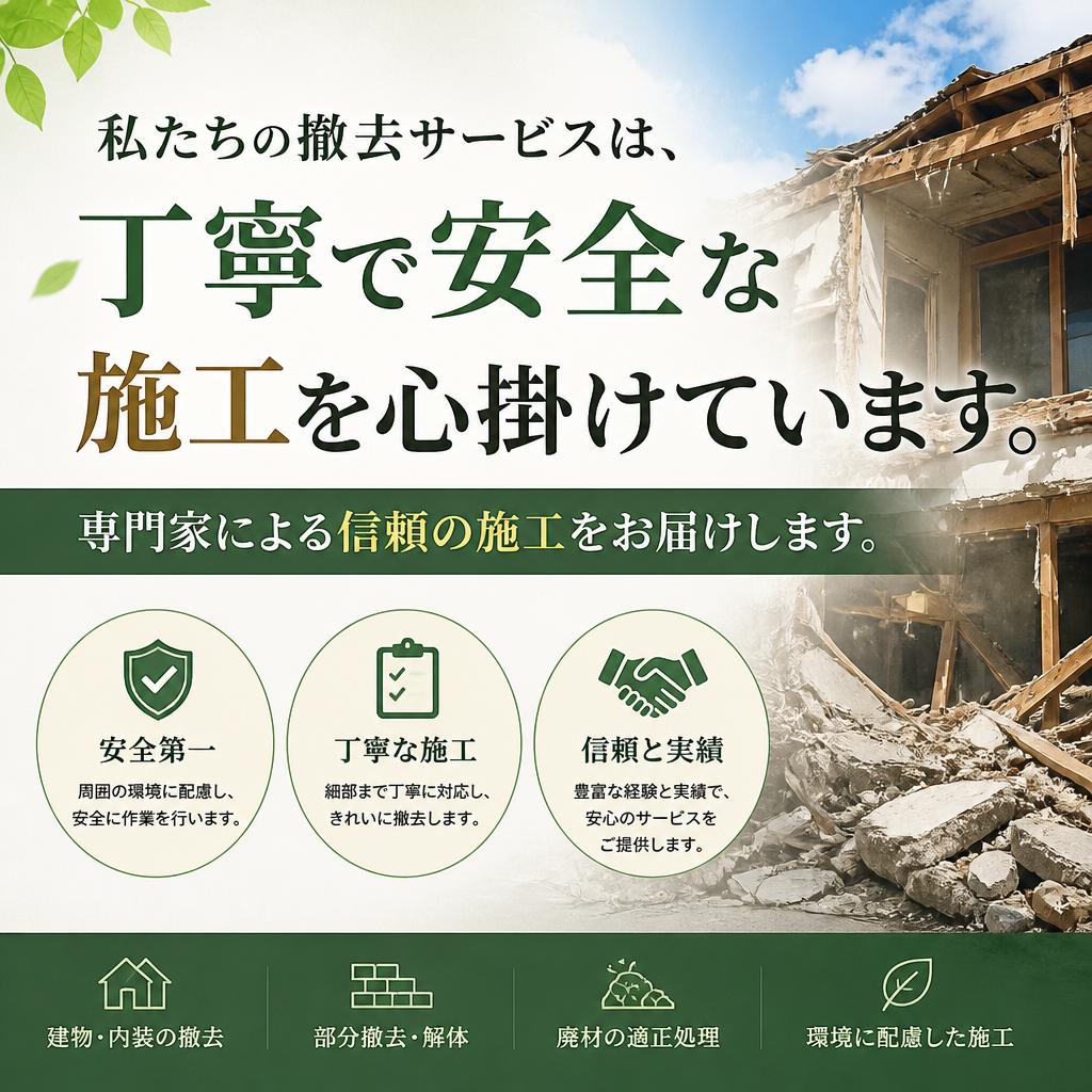 安心の撤去サービス