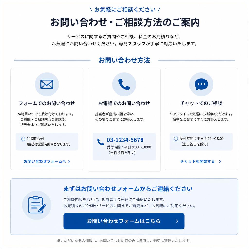 7. まずはお気軽にお問い合わせを！