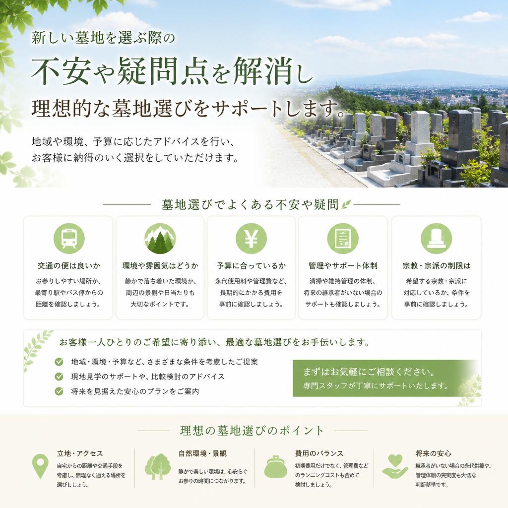 墓地選びのアドバイス