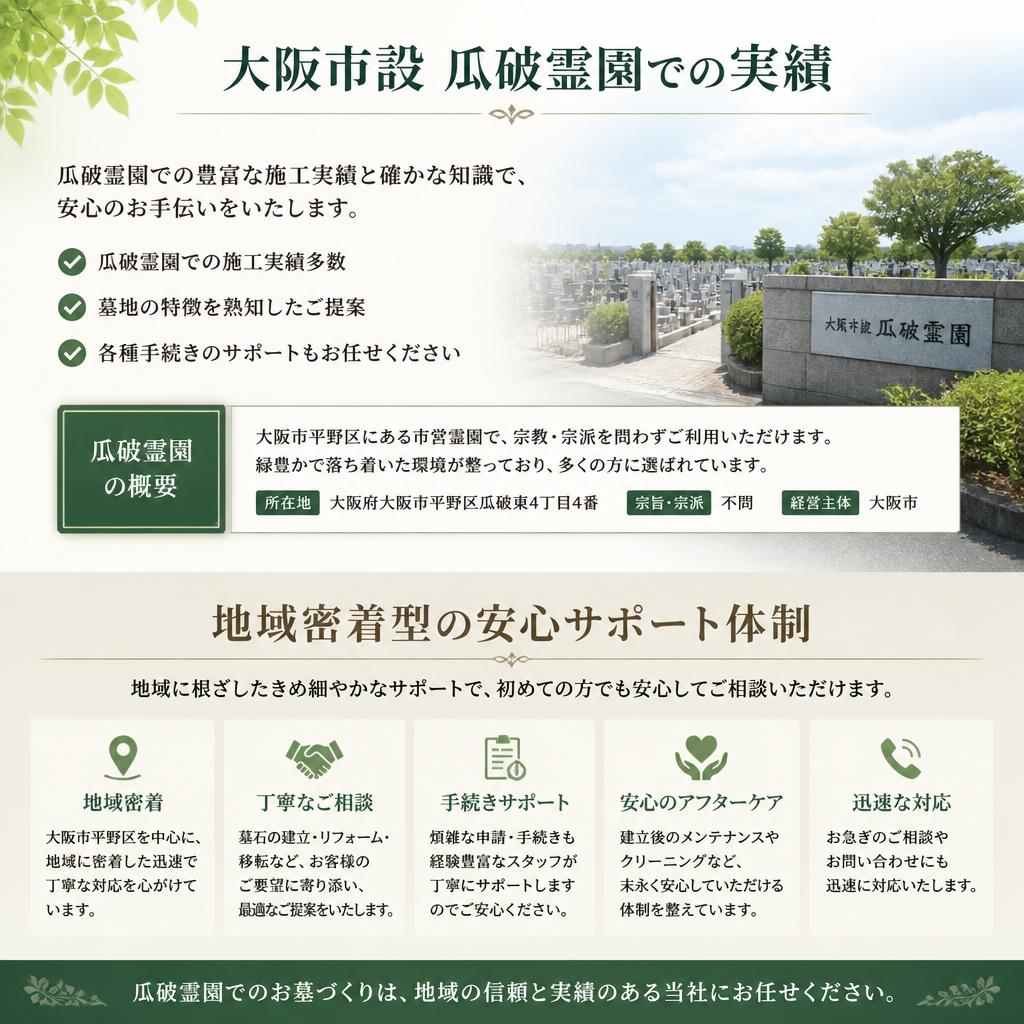 大阪市設瓜破霊園での安心サポート