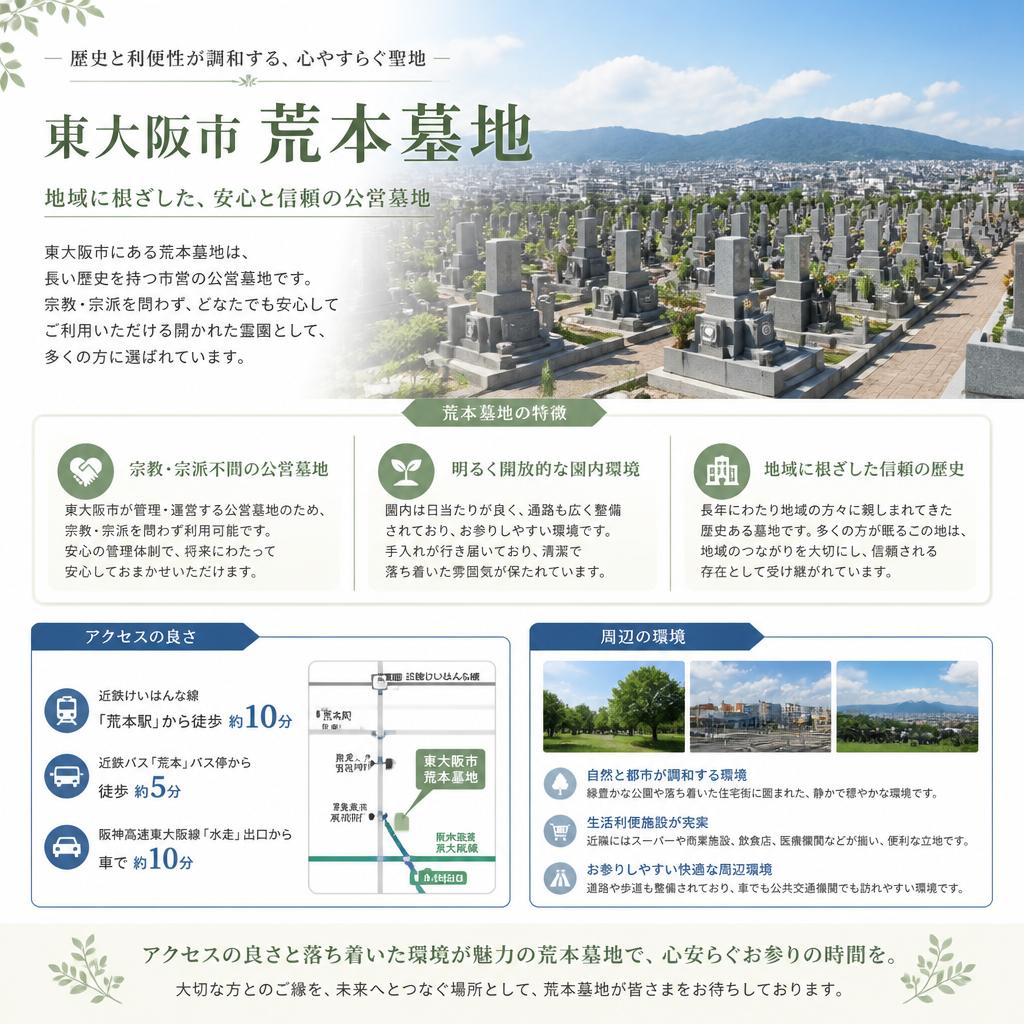 東大阪市荒本墓地の特性