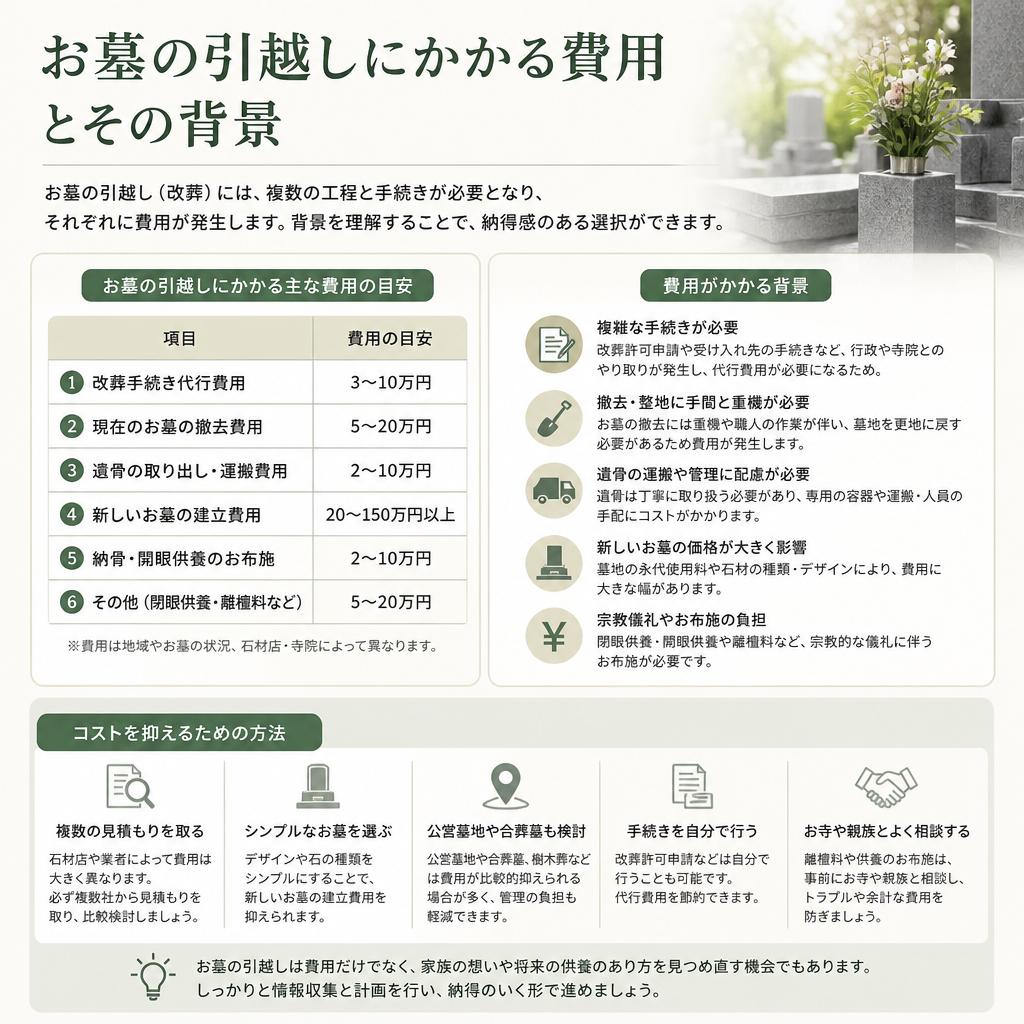 お墓引越しの手配とコストについて