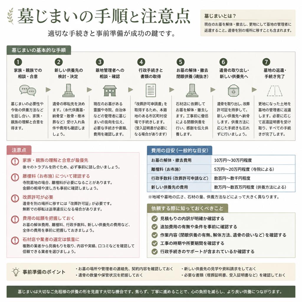 墓じまいの流れと注意点