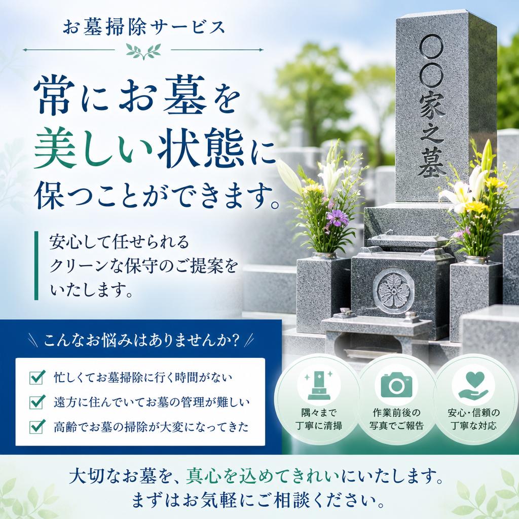 お墓掃除サービスでいつでも美しく