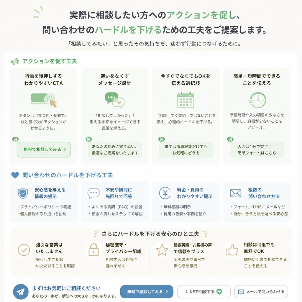 まずはお気軽にお問い合わせを！