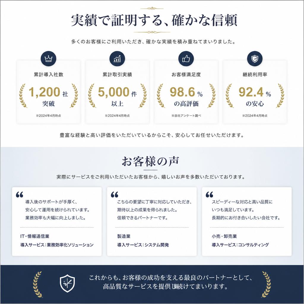 実績と顧客の声