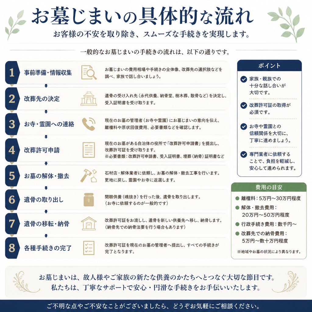お墓じまいの流れ