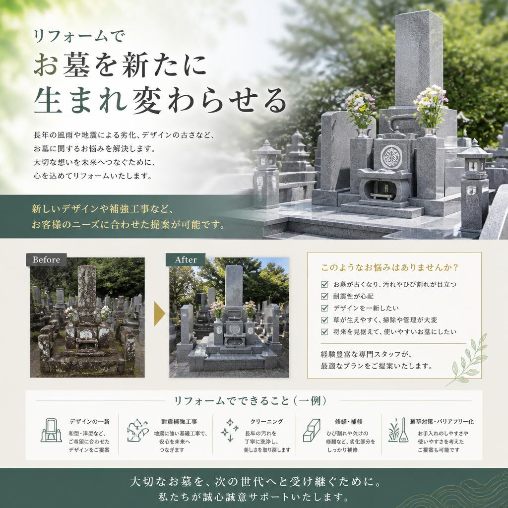 お墓のリフォームで新たなスタートを