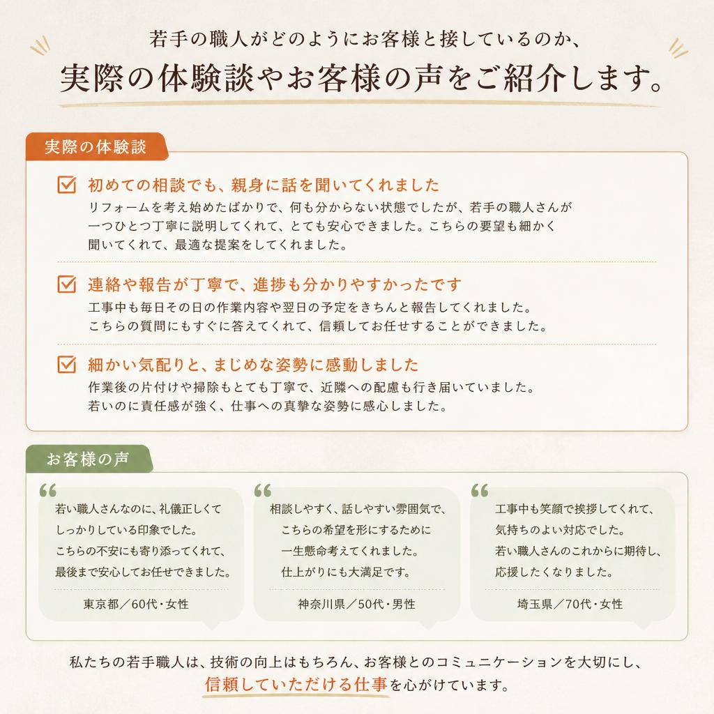 4. スタッフの声とお客様の声