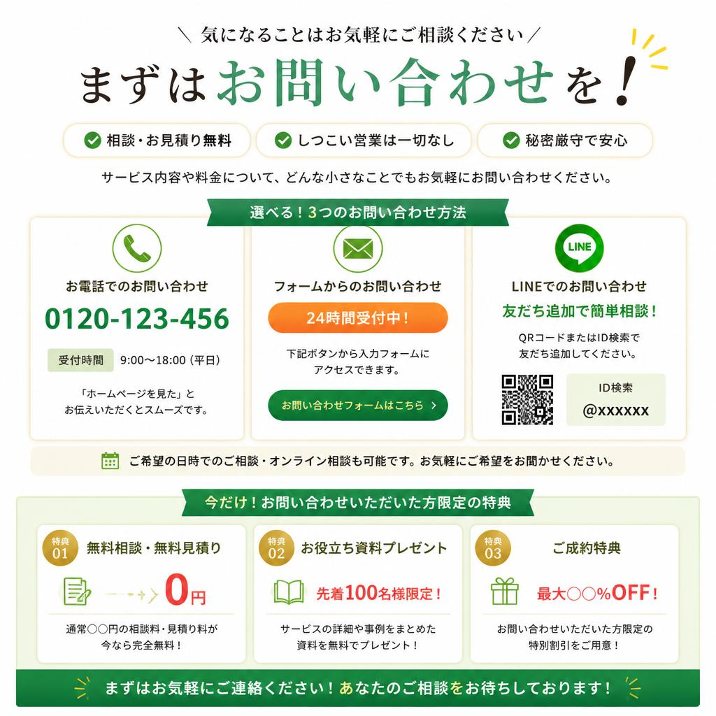 今すぐお問い合わせを！