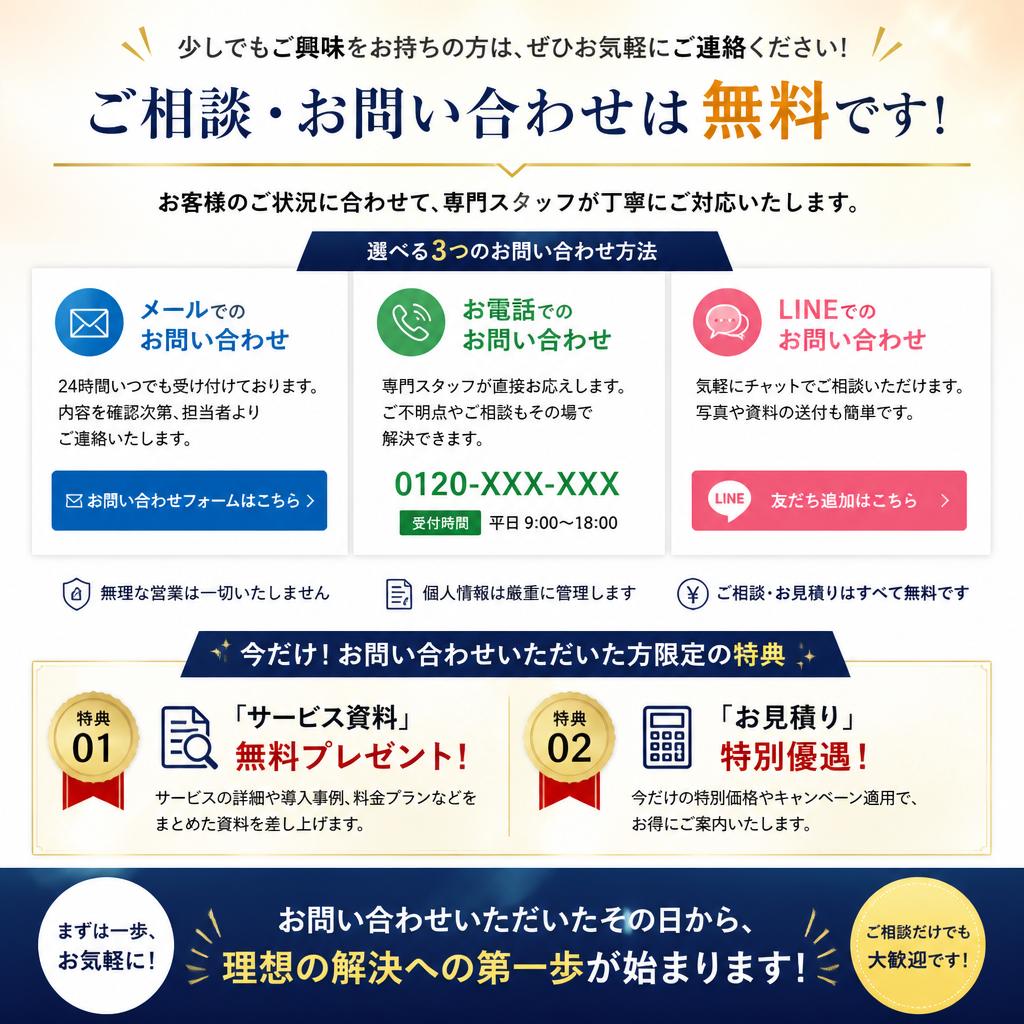 今すぐお問い合わせを！